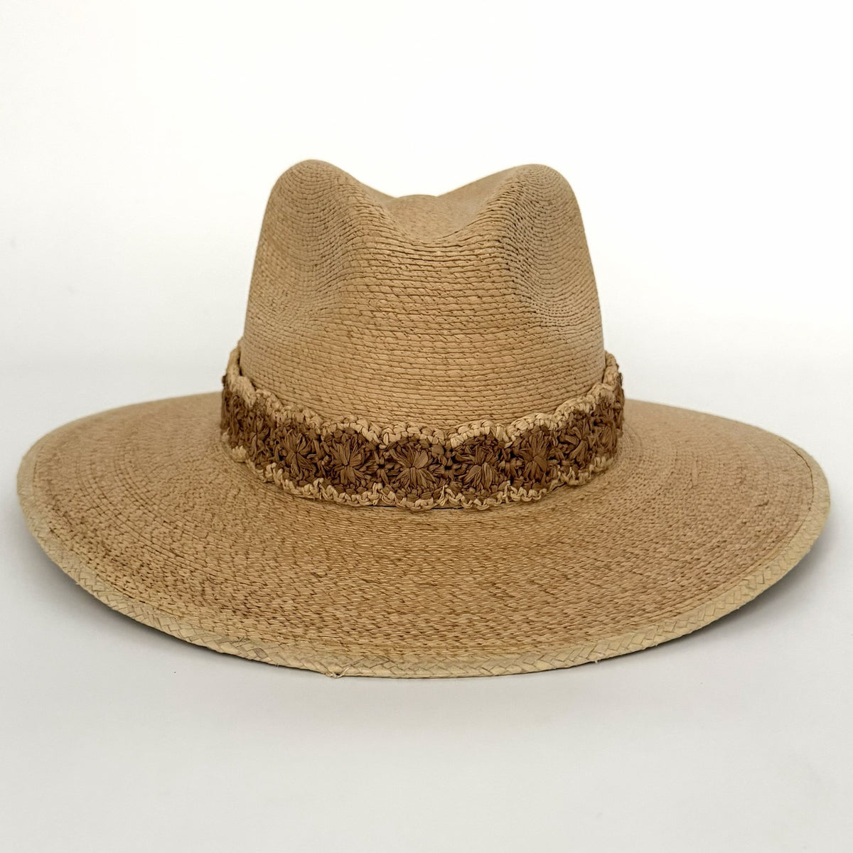 Baldiz Palm Hat with Light Brown Raffia Band