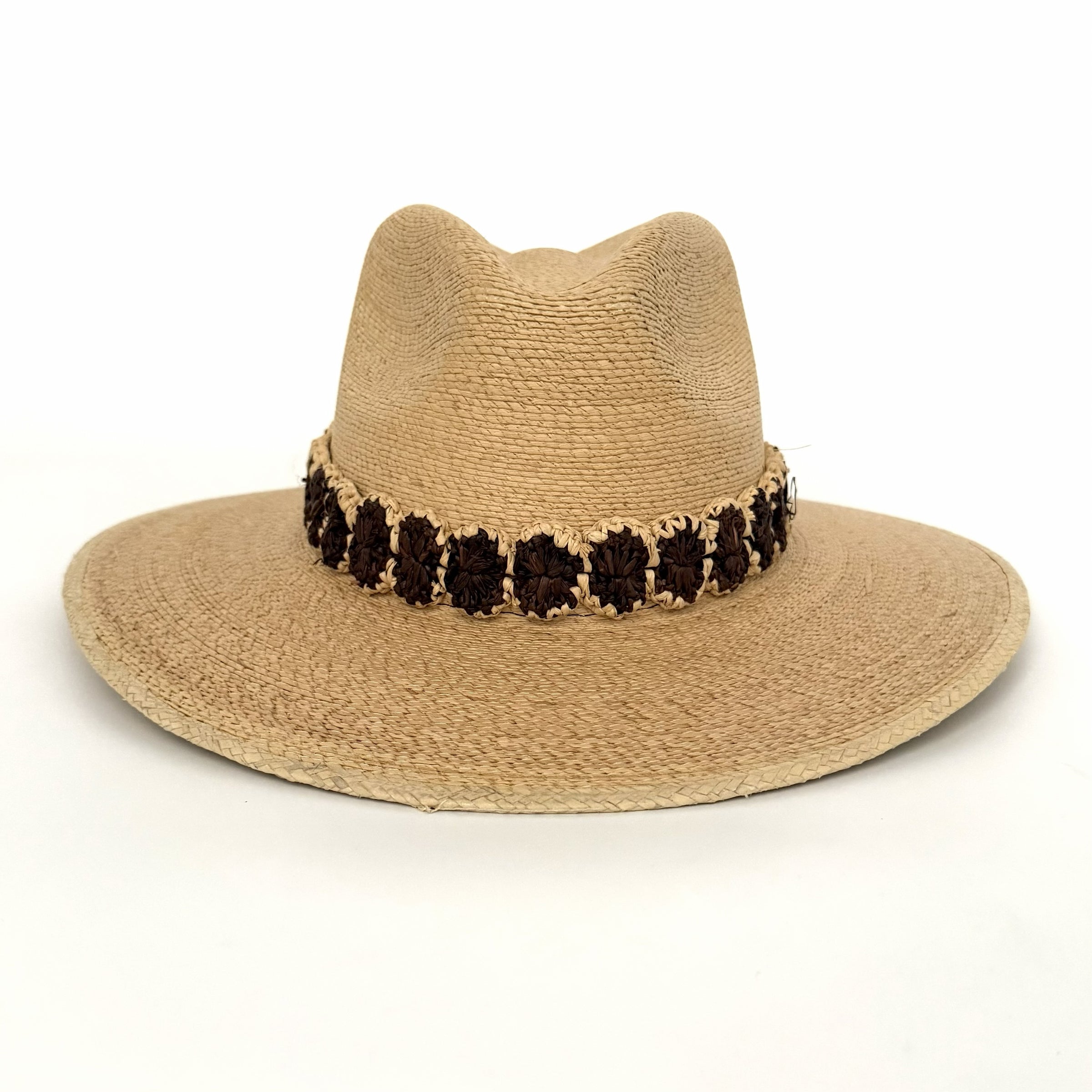 Baldiz Sand Palm Hat with Chocolate Raffia Band
