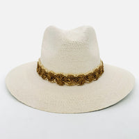Baldiz Palm Hat with Light Brown Raffia Band