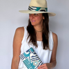 Baldiz Blue and White Silk Ikat Hat