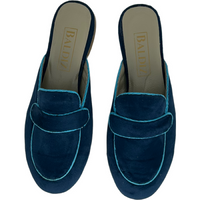 Navy with Turquoise Piping Poppy Slide