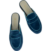 Navy with Turquoise Piping Poppy Slide