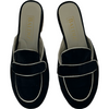 Black with White Piping Poppy Slide