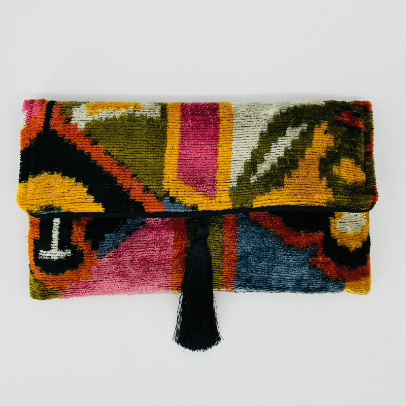 Multi Color Lily Tassel Clutch
