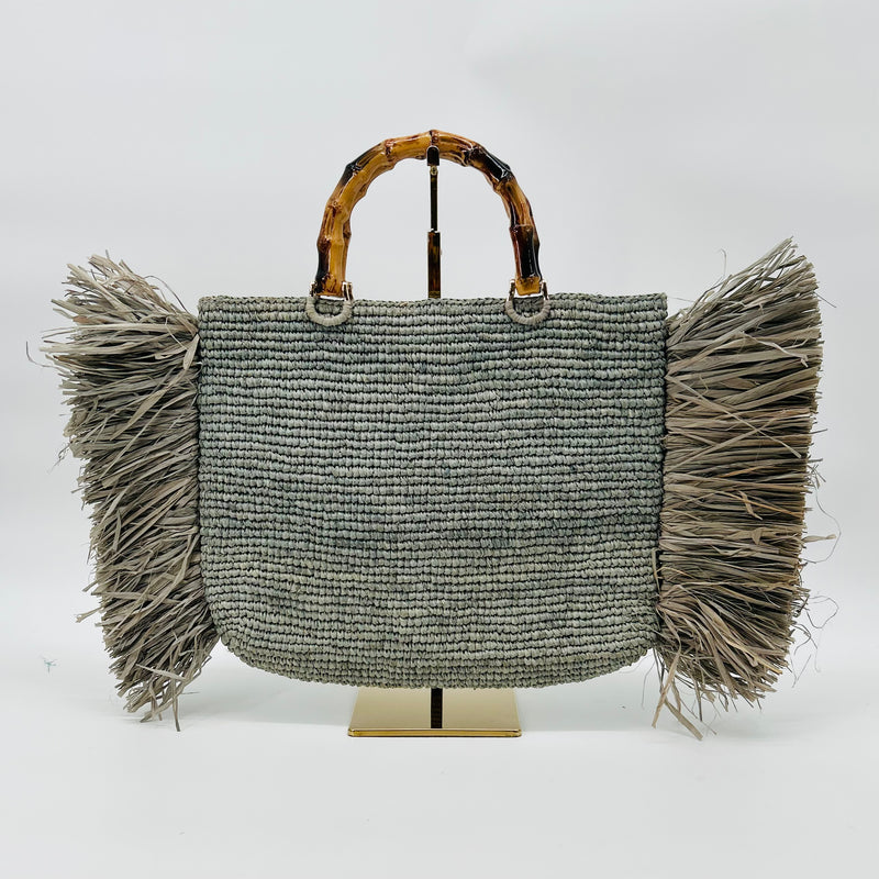 Sage Midnight Raffia Bag