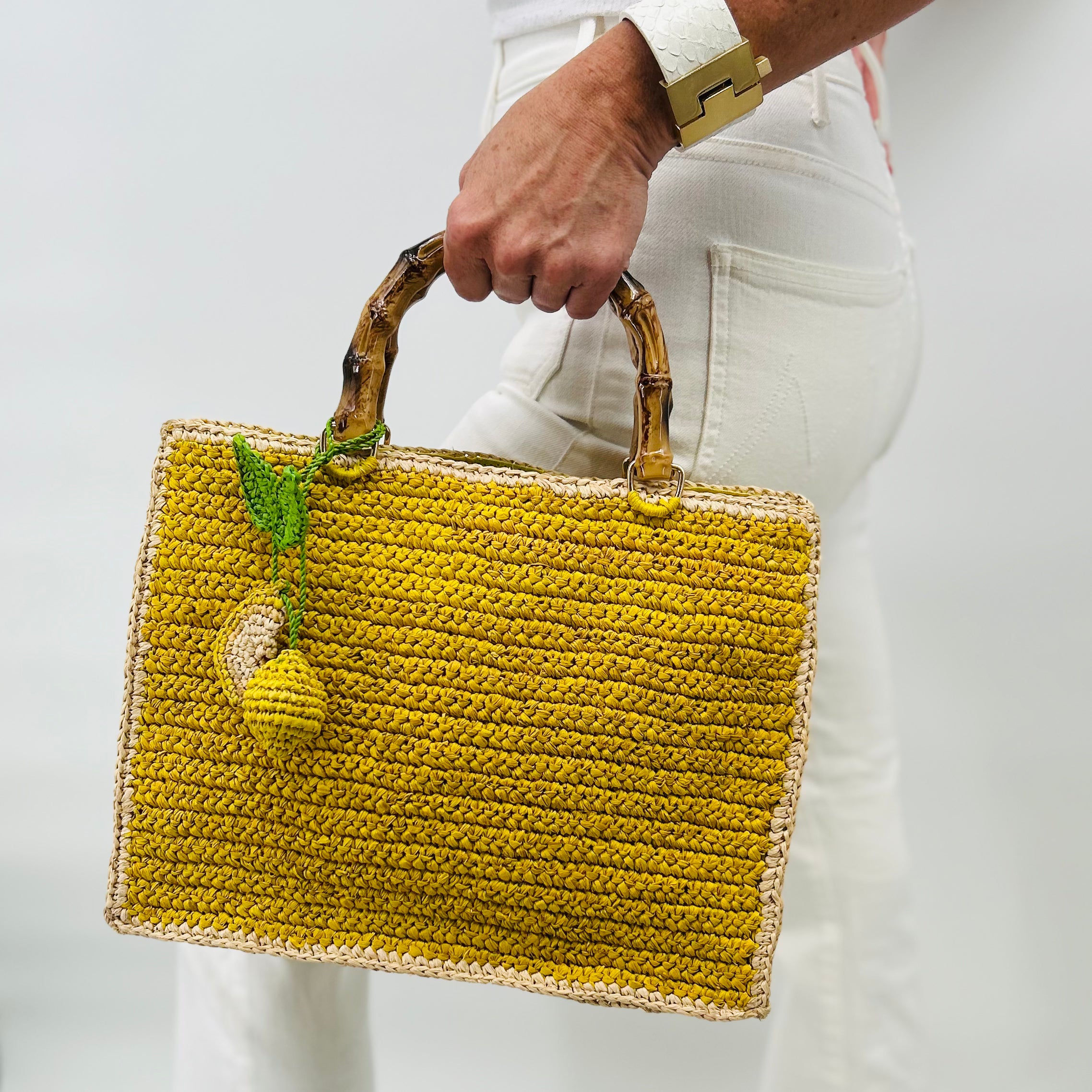 Canary Yellow Piper Bamboo Bag