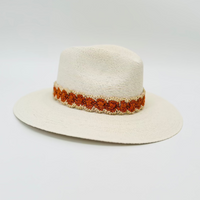 Baldiz Palm Hat with Orange Raffia Band