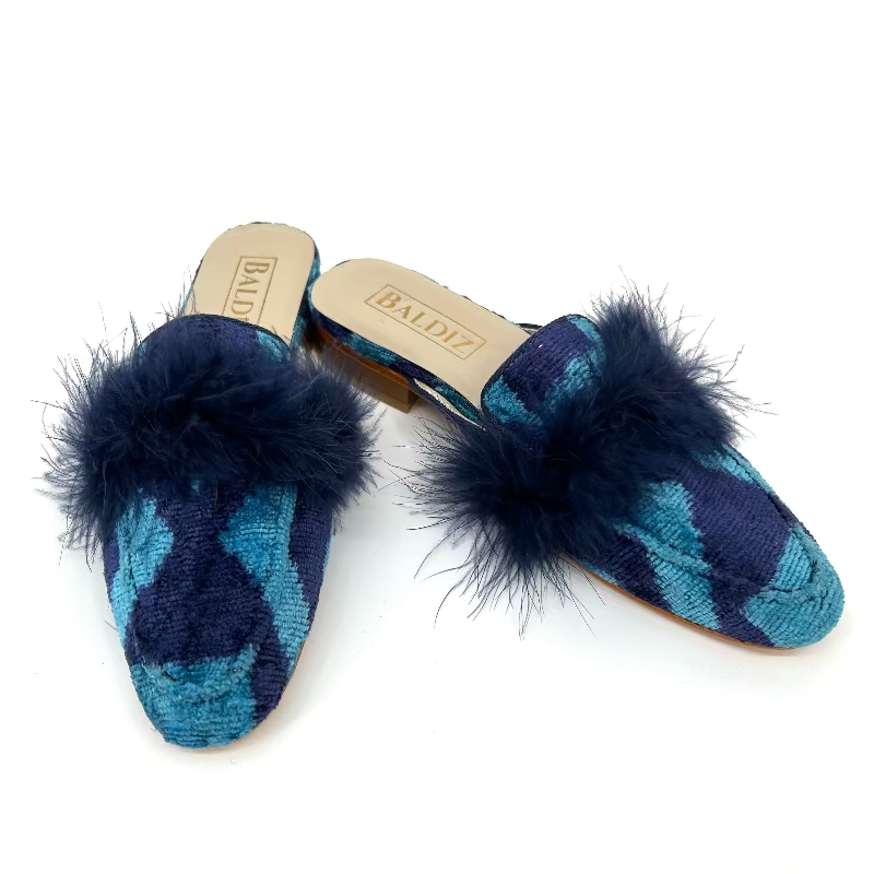 Blue and Navy Zoe with Fur