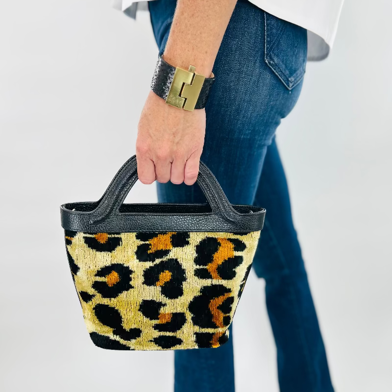 Leopard Print Leather Mini Cypress