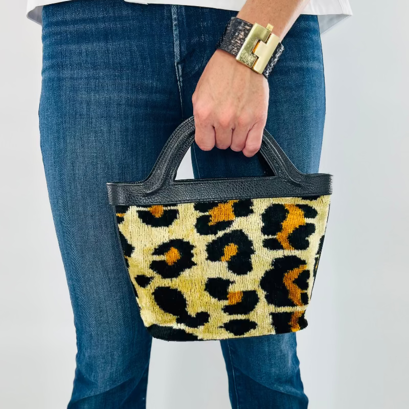 Leopard Print Leather Mini Cypress