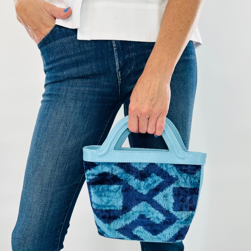 Blue and Navy Leather Mini Cypress