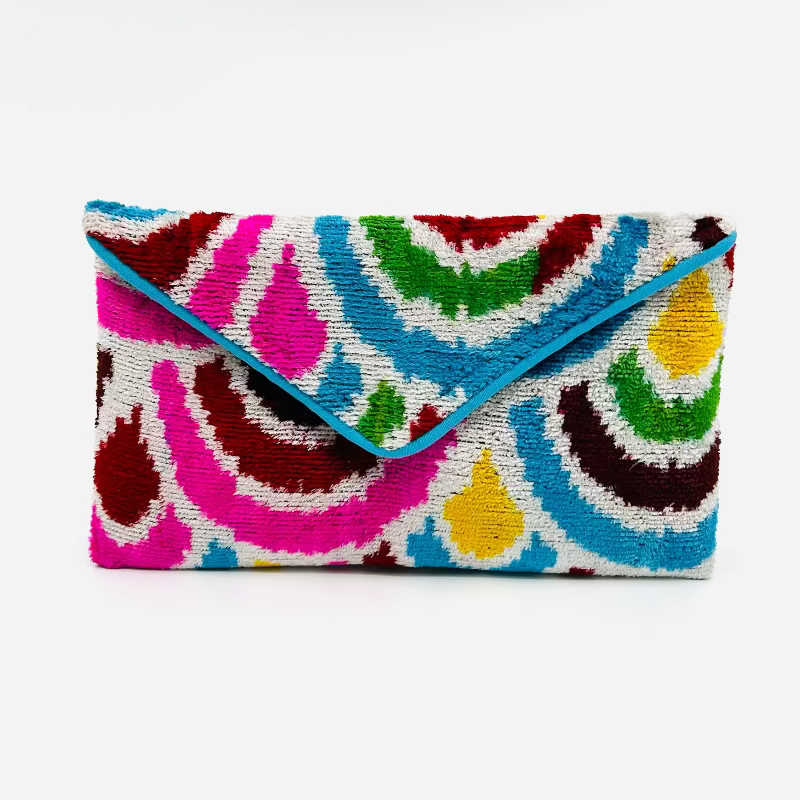 Rainbow Geometric Lily Envelope Clutch