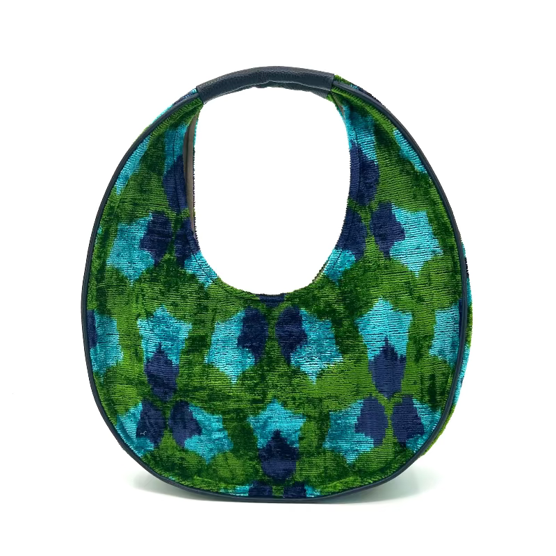 Green and Blue Flower Print Luca Bag