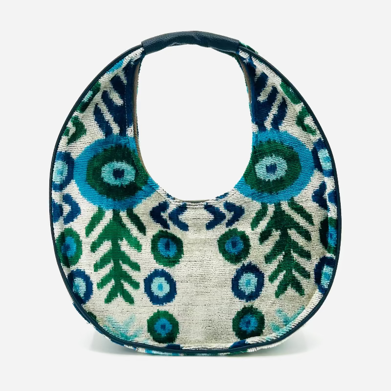 Blue and Green Patterned Luca Bag