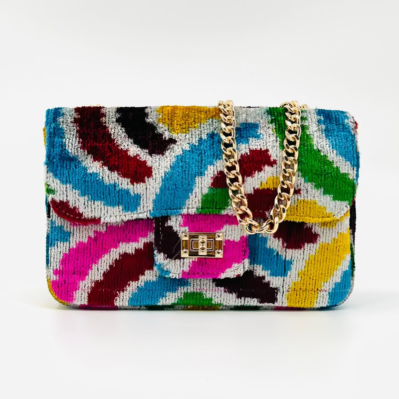 Rainbow Geometric Pattern Brooke
