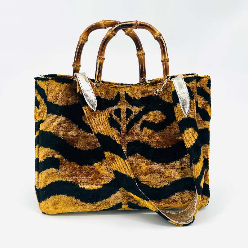 Tiger Print Small Avery Bamboo Bag