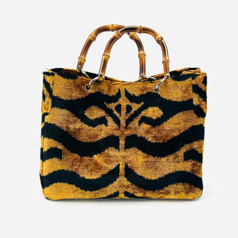 Tiger Print Small Avery Bamboo Bag