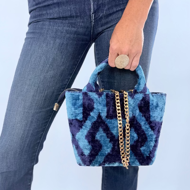 Blue and Navy Print Mini Cypress