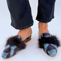 Blue and Navy Zoe with Fur