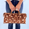 Brown and Cream Polka Dot Bamboo Goldie Bag