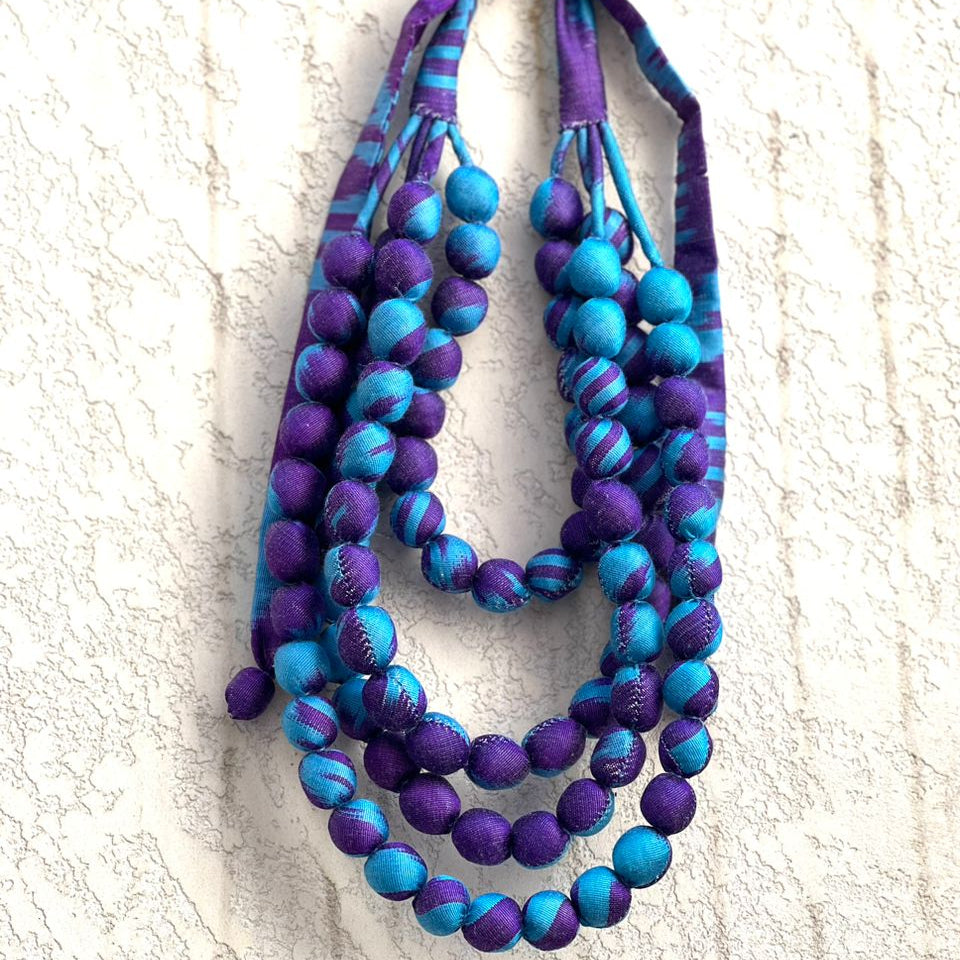 Sapphire Orchid Ikat Necklace