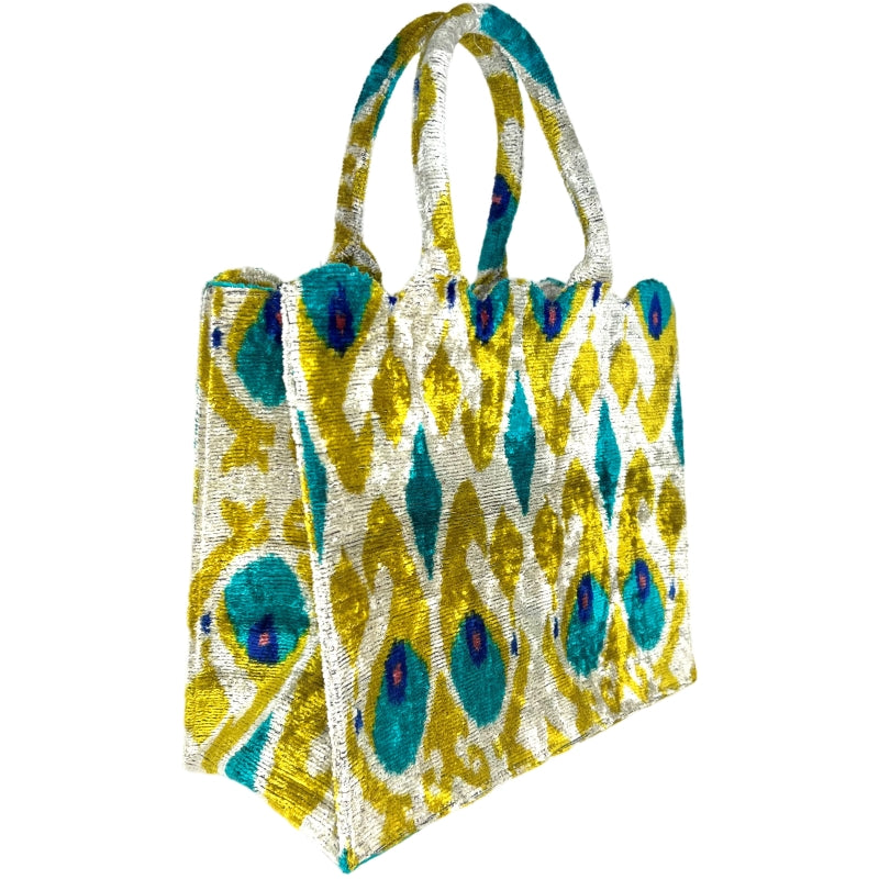 Light Green and Turquoise Hazel Scalloped Tote