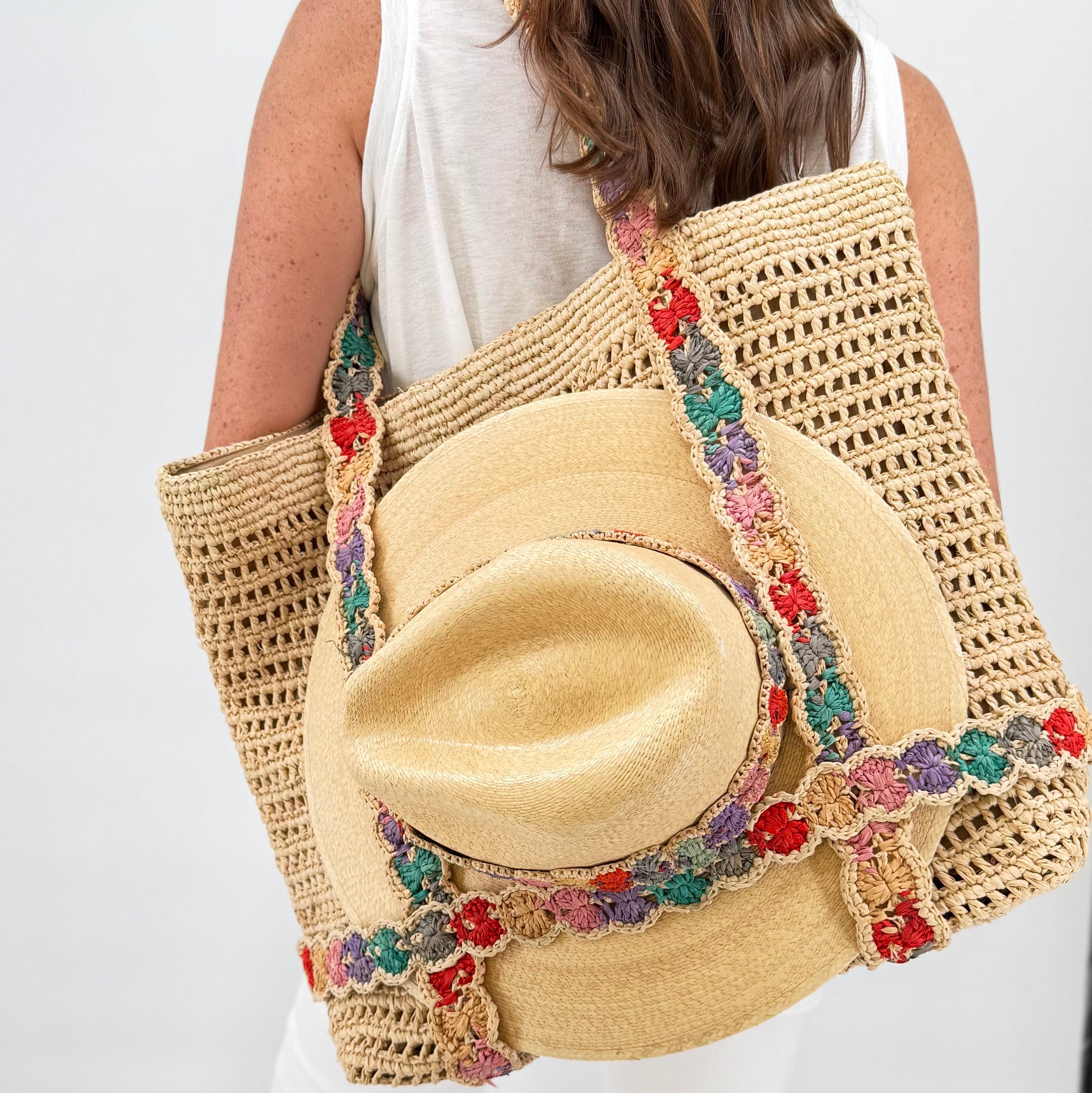The Perfect Pair - The Indie Bag + Palm Hat with Raffia Band