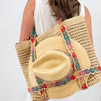 The Perfect Pair - The Pastel Rainbow Indie Bag + Palm Hat with Raffia Band