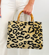 Cream Leopard Avery Bamboo Bag