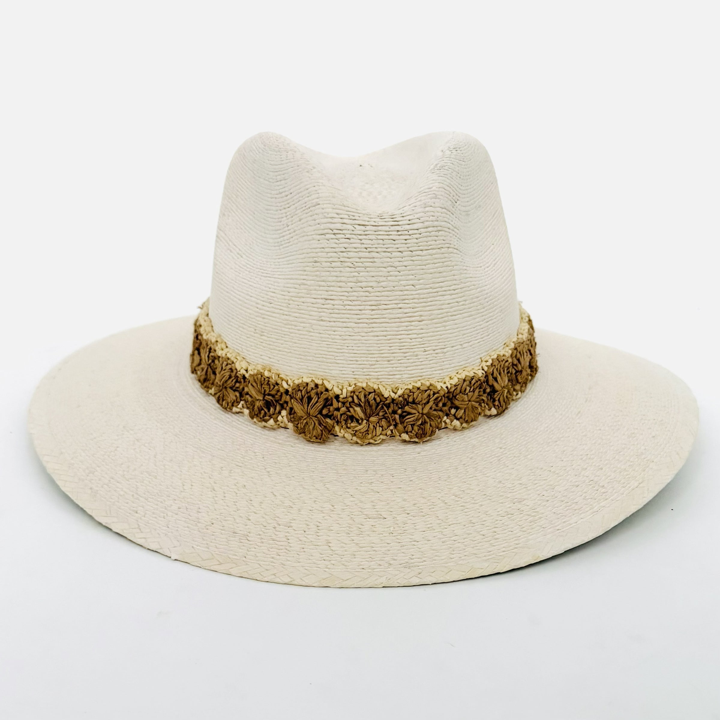 Baldiz Palm Hat with Light Brown Raffia Band