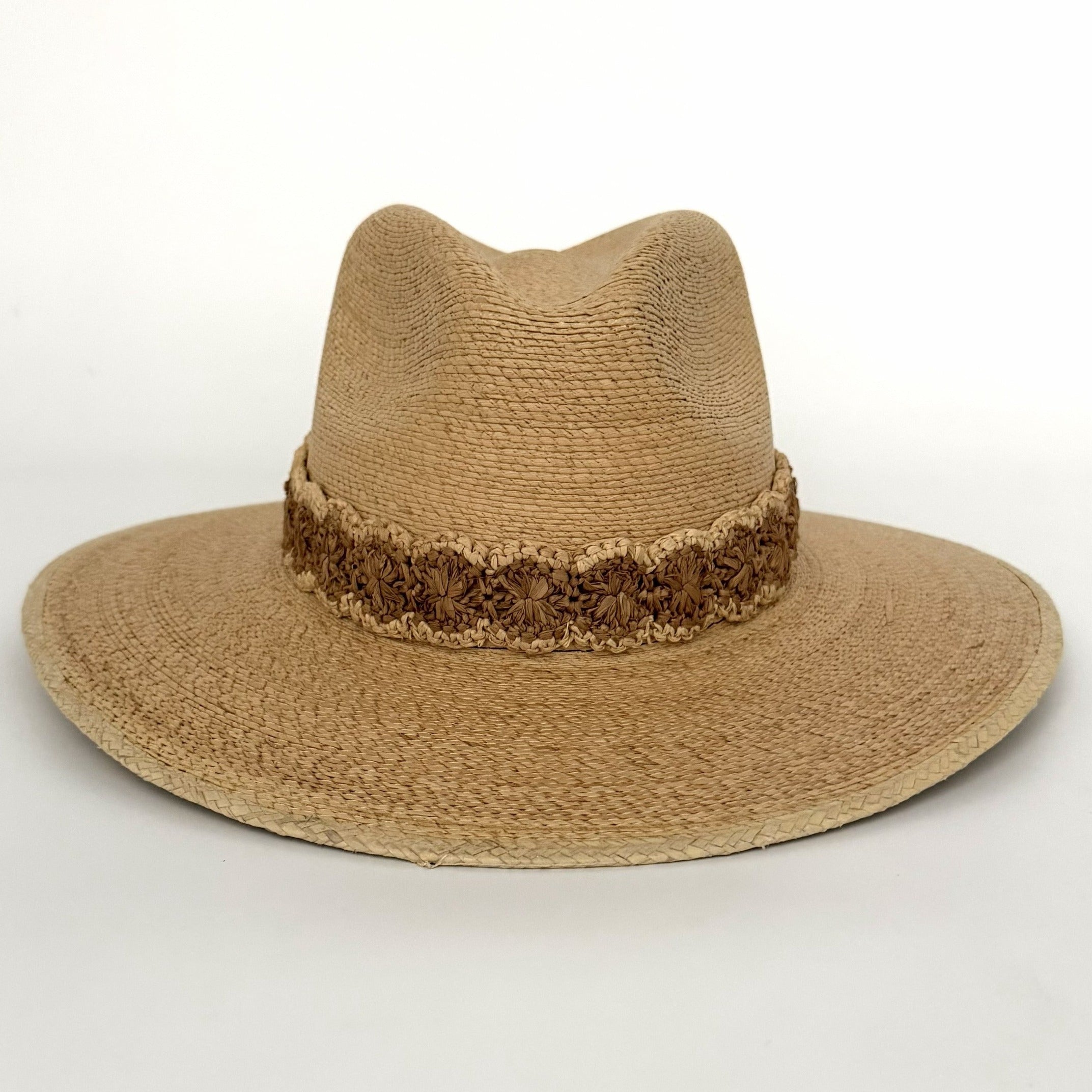 Baldiz Palm Hat with Light Brown Raffia Band