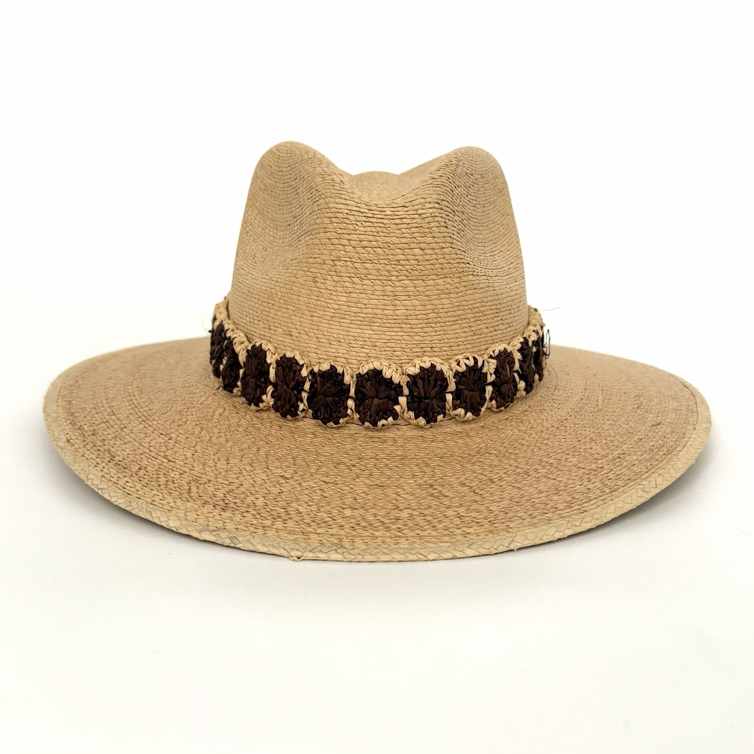 Baldiz Palm Hat with Chocolate Brown Raffia Band
