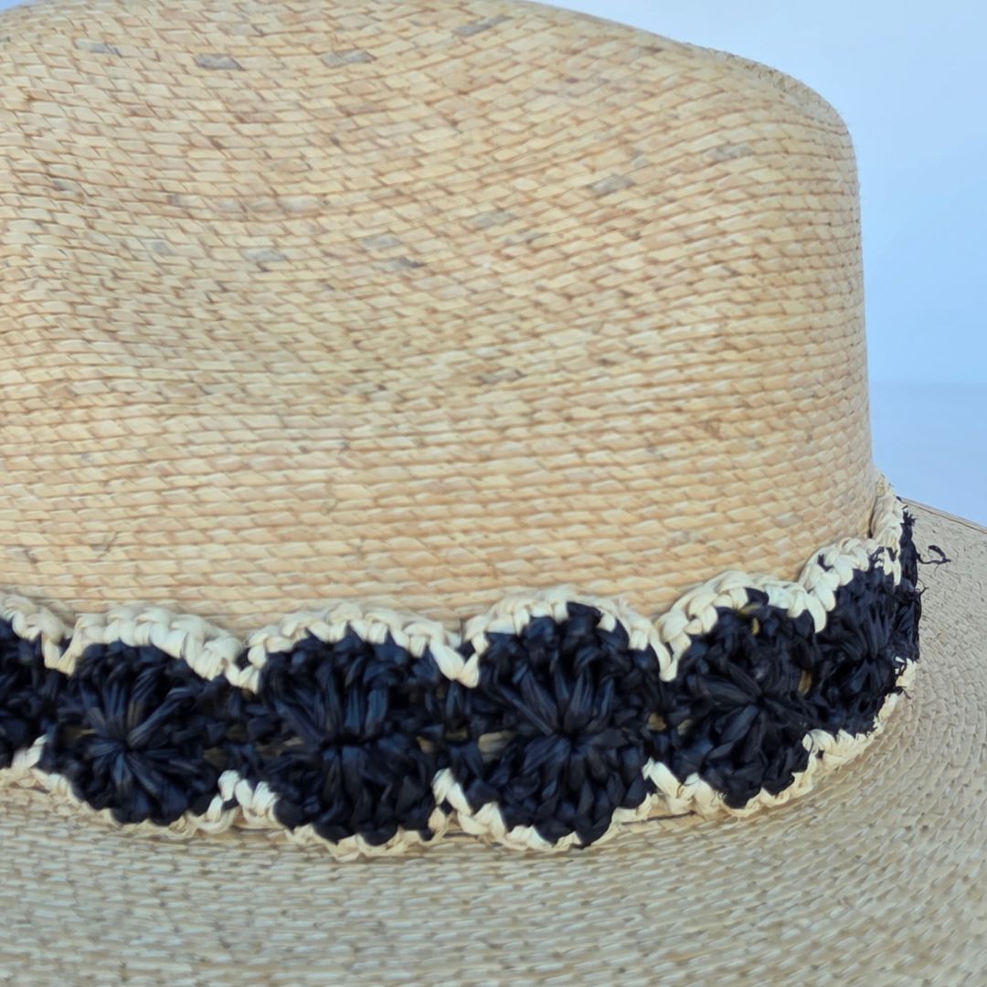 Baldiz Palm Hat with Black Raffia Band