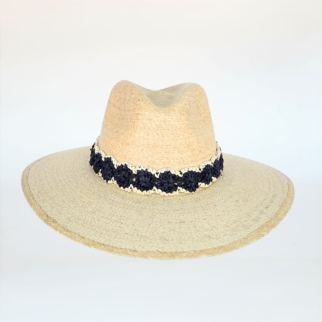 Baldiz Palm Hat with Black Raffia Band