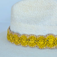 Baldiz Palm Hat with Yellow Raffia Band