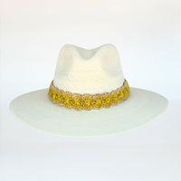 Baldiz Palm Hat with Yellow Raffia Band