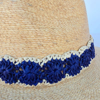 Baldiz Palm Hat with Blue Raffia Band