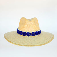 Baldiz Palm Hat with Blue Raffia Band