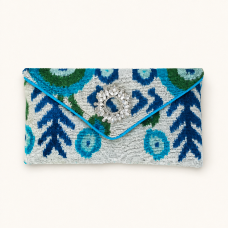Aqua Vine Lily Cocktail Clutch