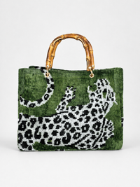 Green Leopard Avery Bamboo Bag