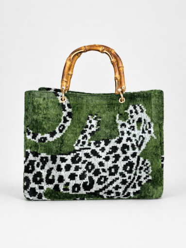 Green Leopard Avery Bamboo Bag