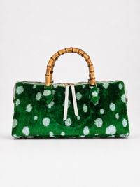 Emerald Green and White Polka Dot Goldie Bamboo Bag