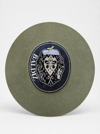 Olive Wool Hat with Leather Band