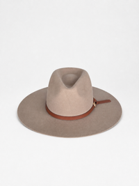 Camel Wool Hat with Leather Band