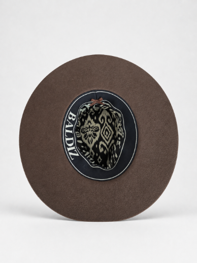 Chocolate Wool Hat with Leather Band