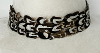 Cream Suede Hat with Brown and White Feather