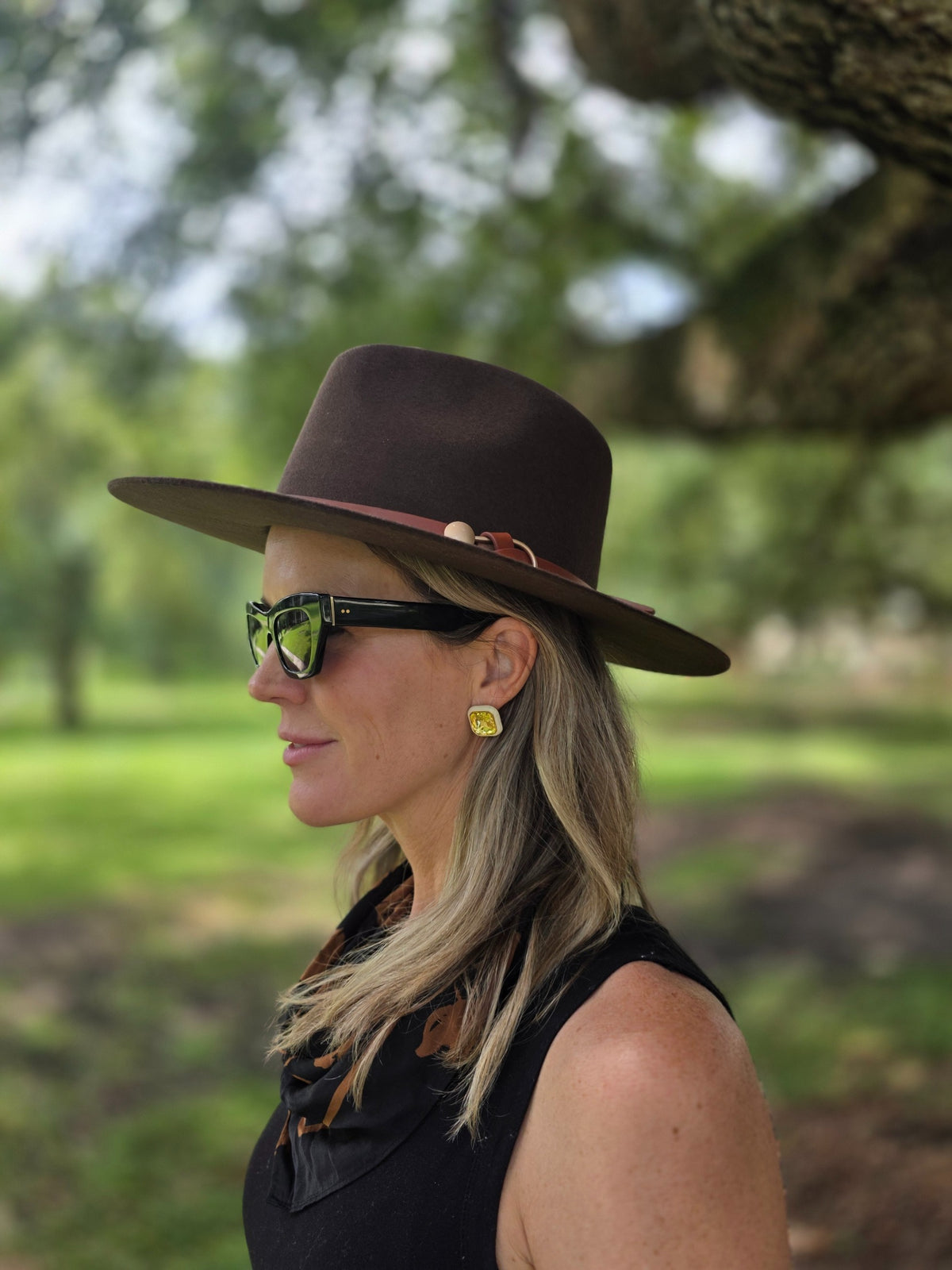 Chocolate Wool Hat with Leather Band
