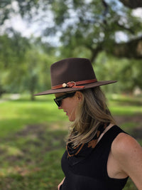 Chocolate Wool Hat with Leather Band