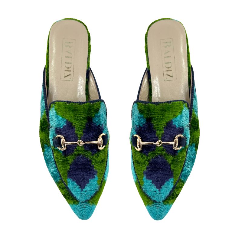 Green and Blue Flower Olivia Slide