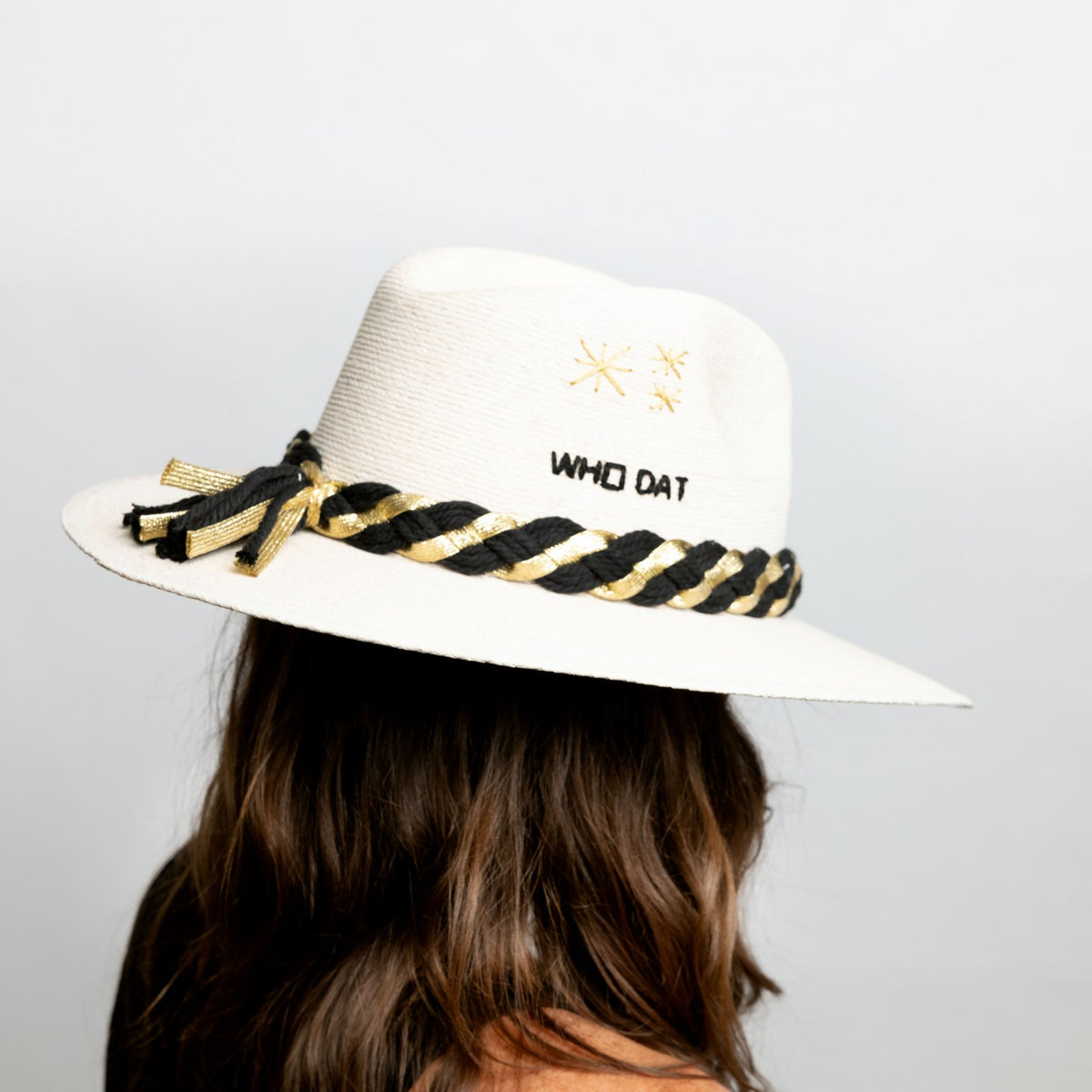 back side view of "WHO DAT" Game Day Hat